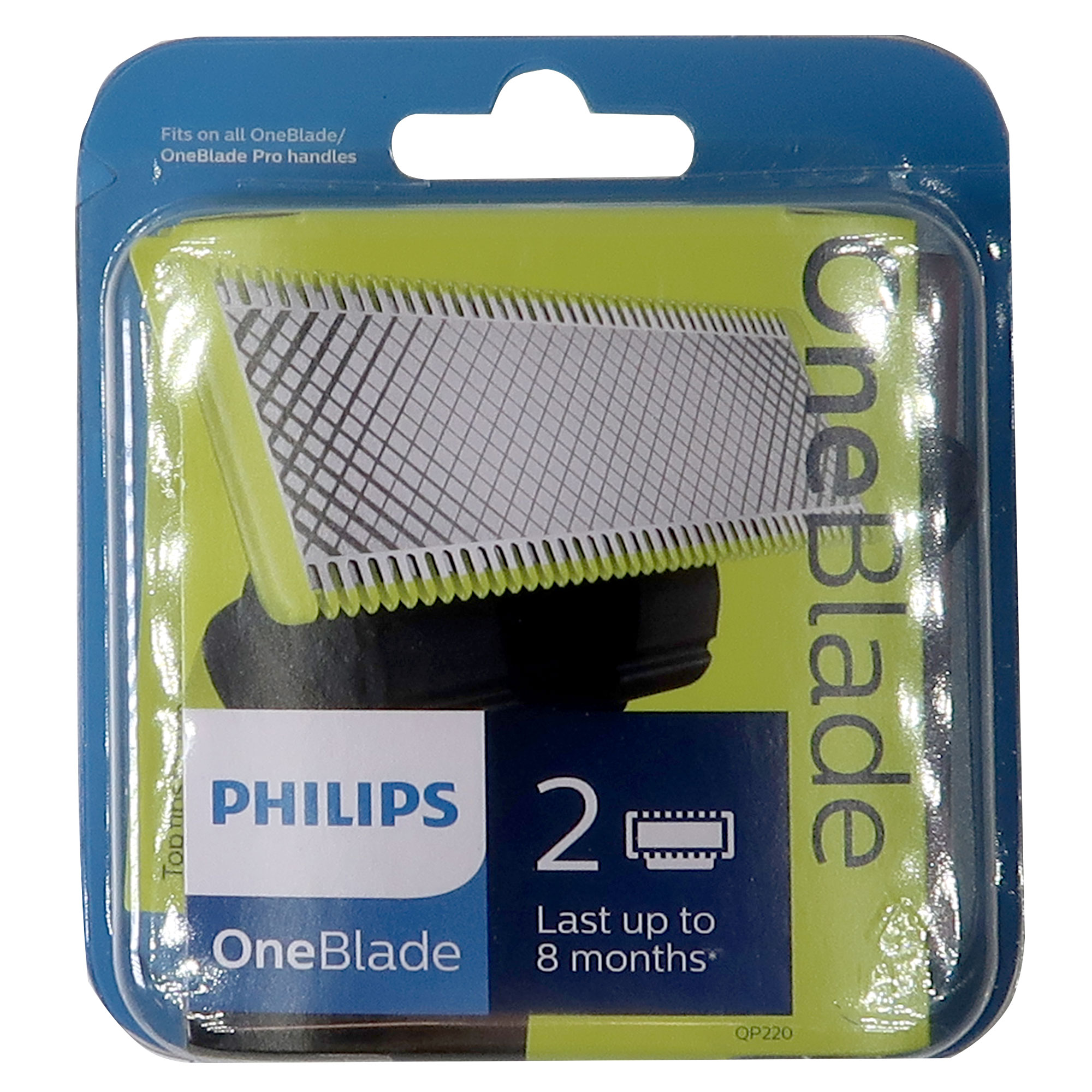 Philips OneBlade Replacement Blade Wet & Dry Fits All OneBade and OneBlade Pro Handles - 2 Pack