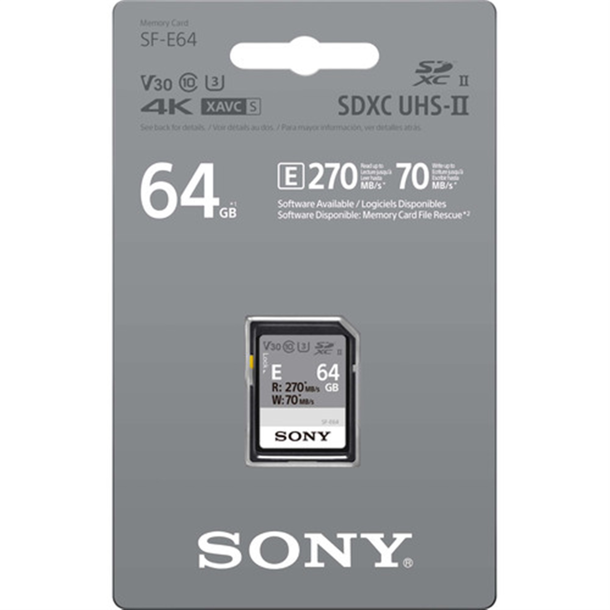3x Sony 64GB SF-E Series UHS-II Class 10 V30 U3 270 MB/s