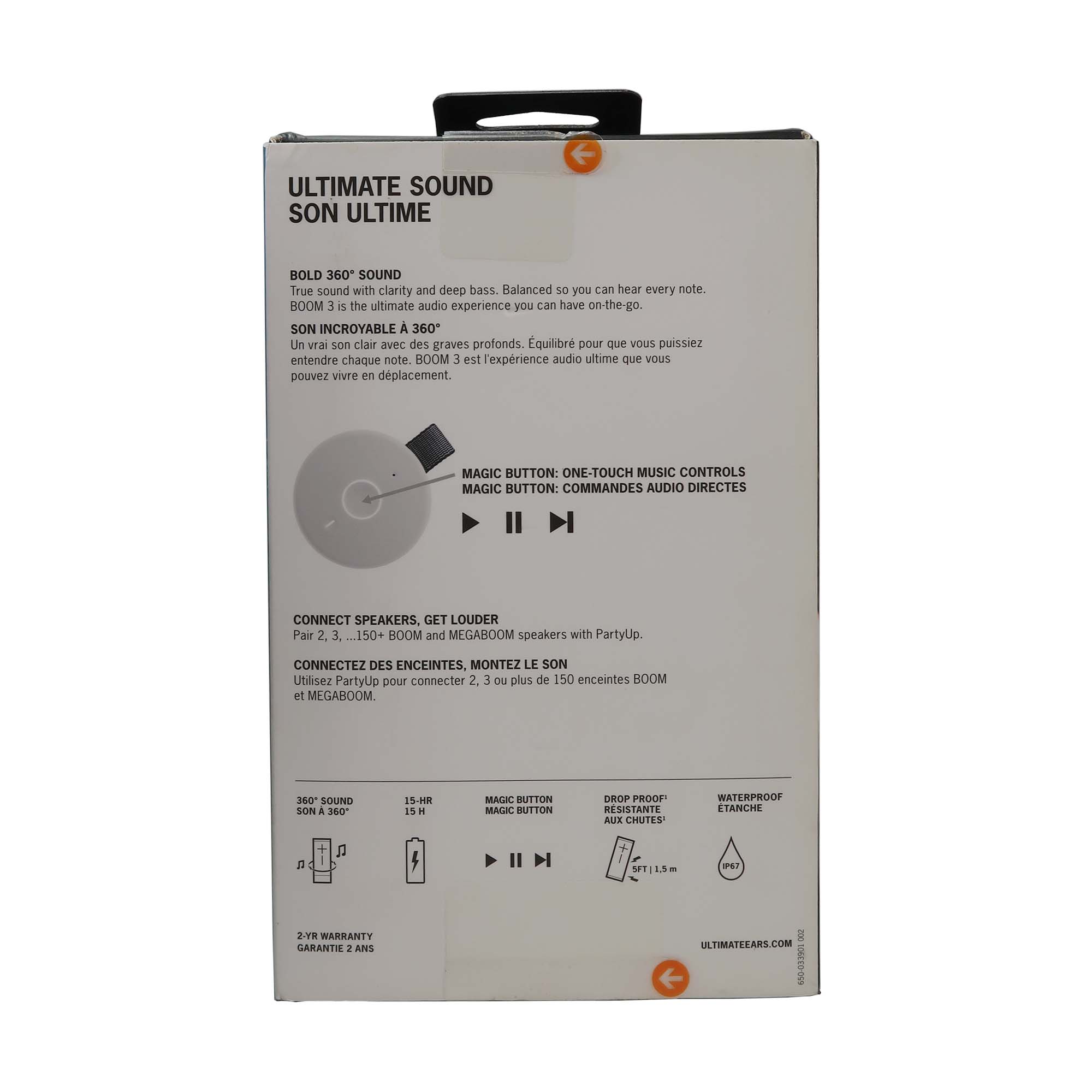 2x Ultimate Ears BOOM 3 Portable Wireless Bluetooth Speaker