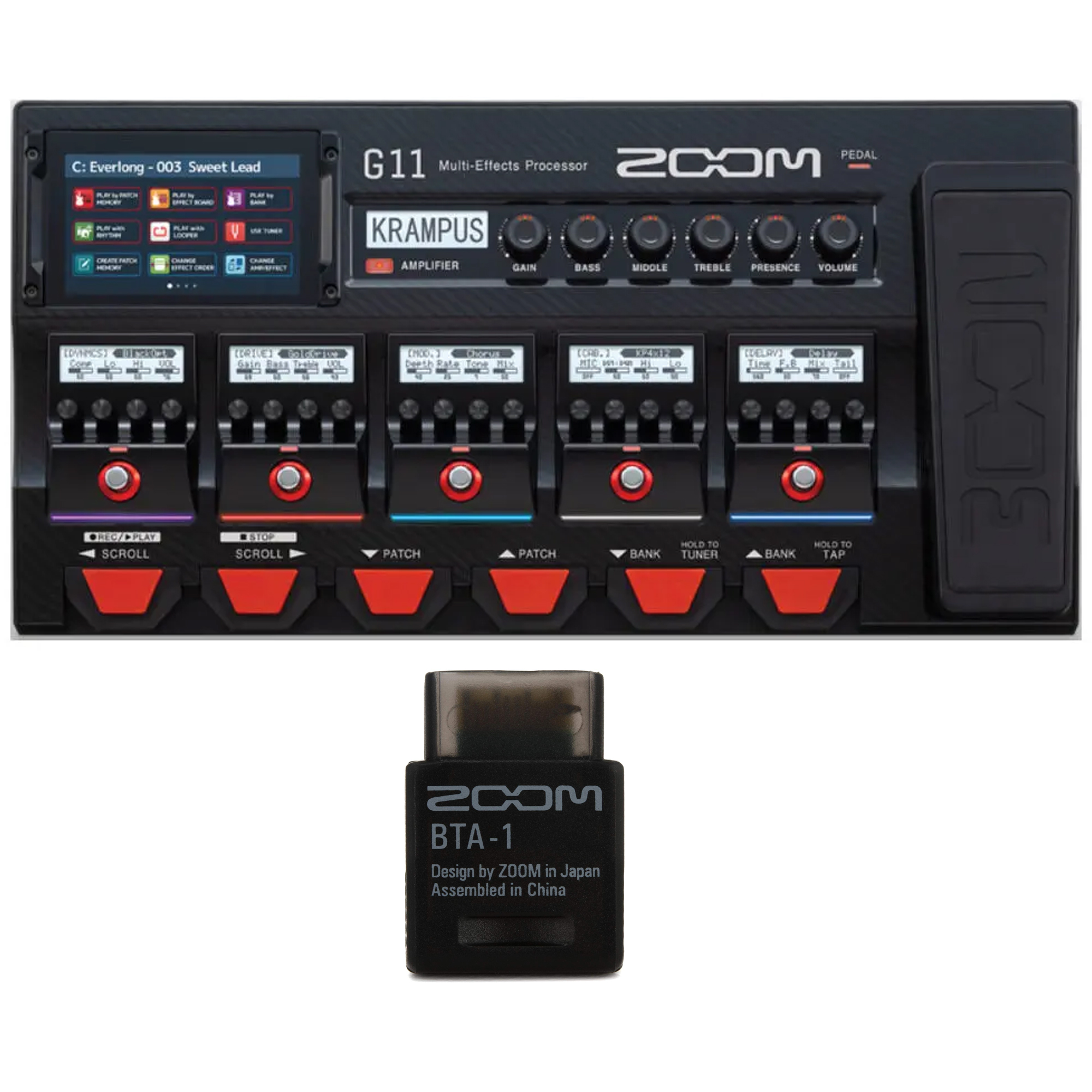 Zoom G11 Multi-Effects Processor for Electric Guitar and BTA-1