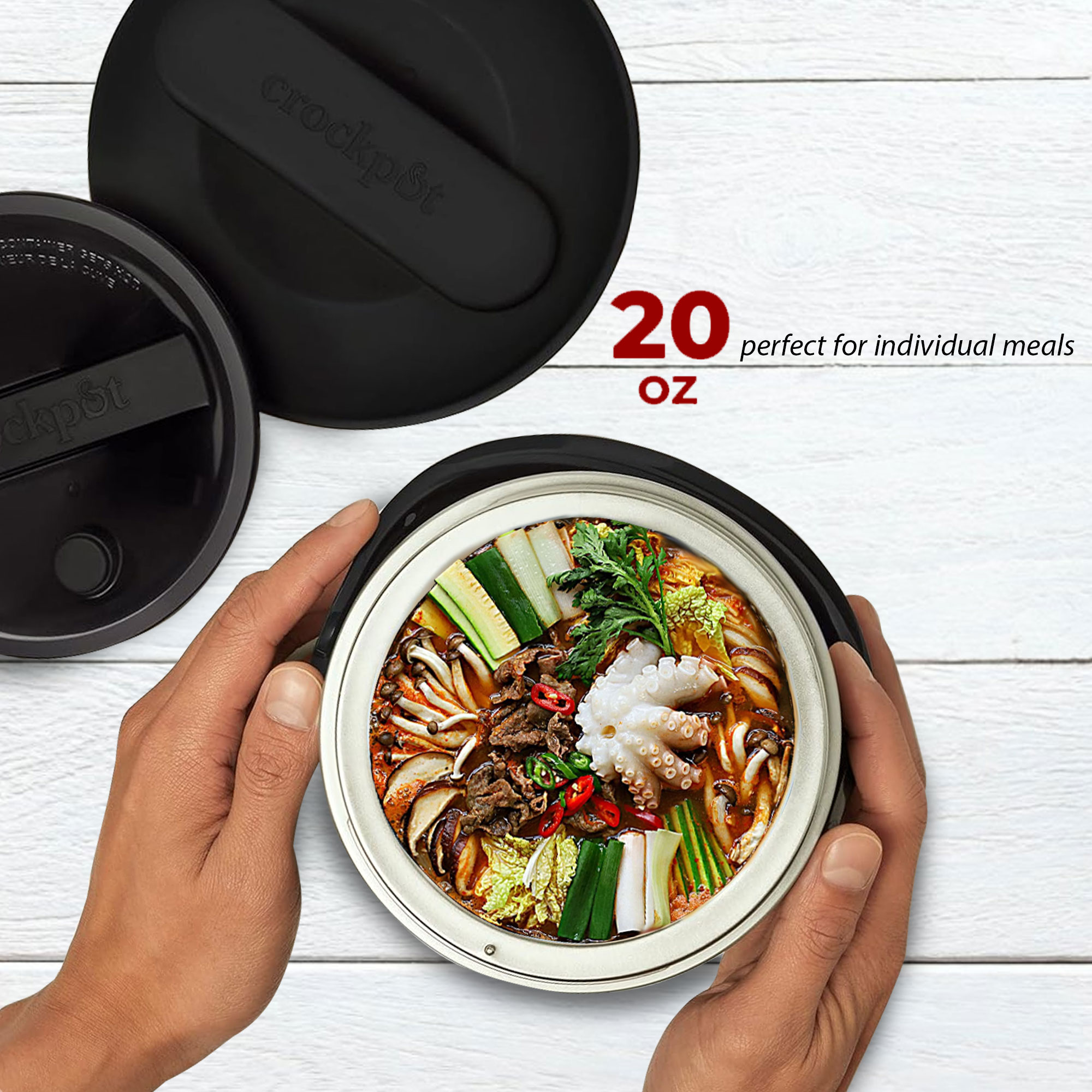 Crock-Pot Portable Electric Lunch Box 20-Ounce Food Warmer Moonshine Green | Ideal For Travel On