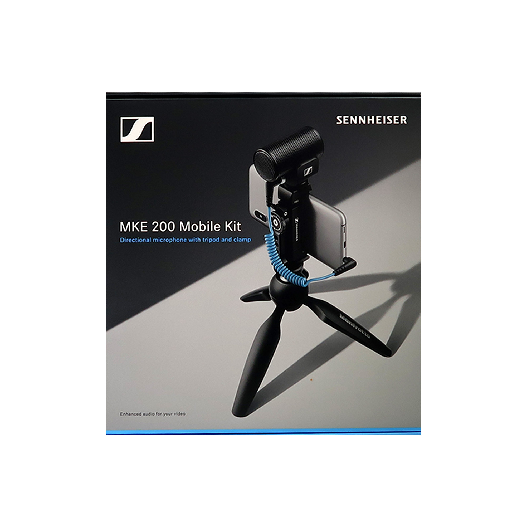 Sennheiser Pro MKE 200 Mobile Kit Mic, Smartphone Clamp, Tabletop