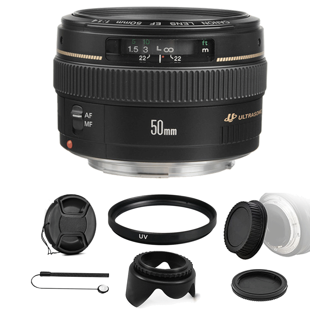 Canon EF 50mm F/1.4 USM Lens Bundle for Canon SLR Cameras 718174968292
