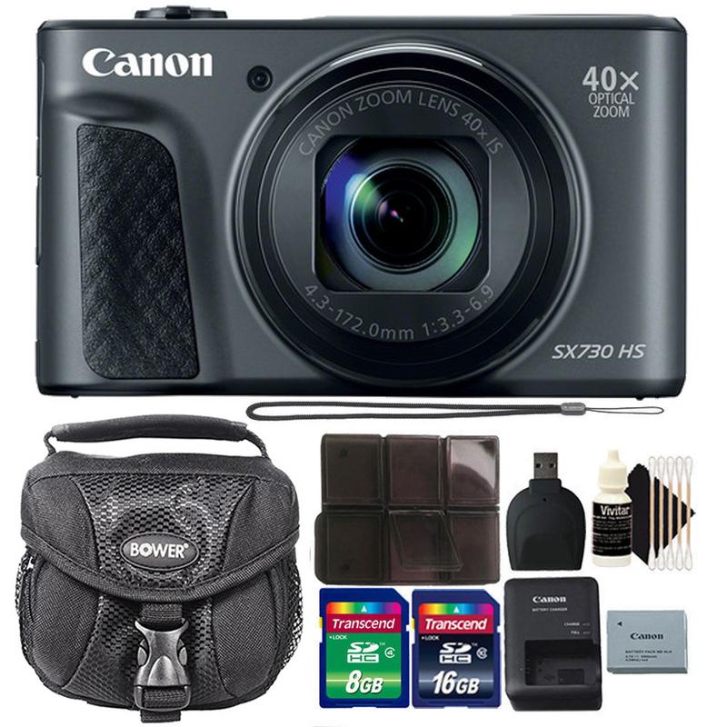 Canon Powershot SX730 HS Digital Camera (Black) and 24GB ...