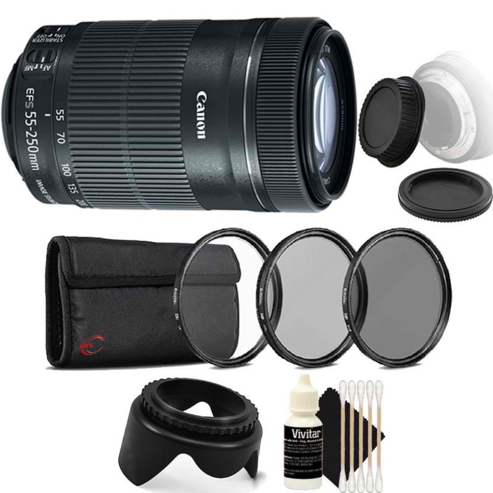 Canon Ef S 55 250mm F4 5 6 Is Stm Lens With Accessories For Canon Slr Cameras Ebay