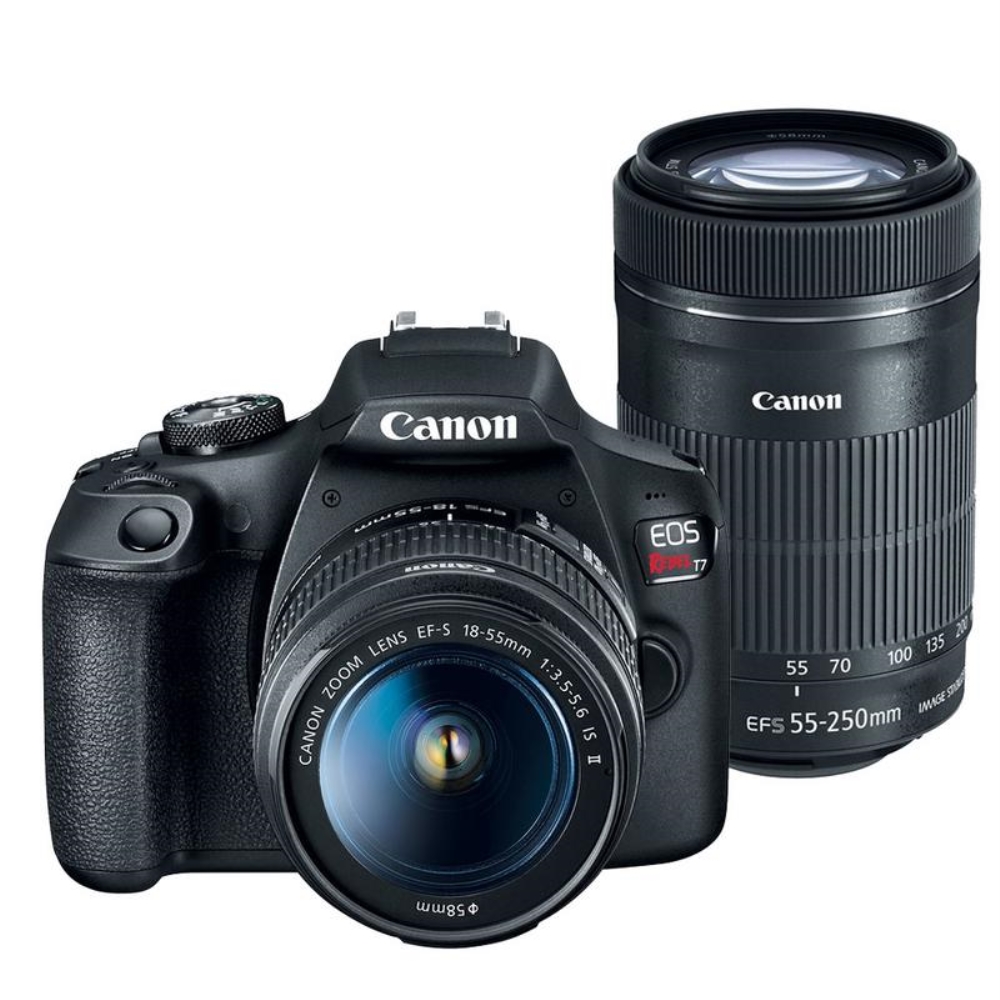 Canon EOS Rebel T7 DSLR Camera + 18-55mm IS II + EF-S 55-250mm IS STM ...