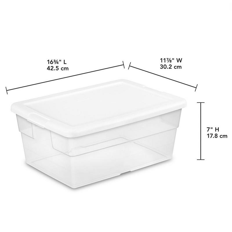 Sterilite 16448012 16 Quart/15 Liter Storage Box, White