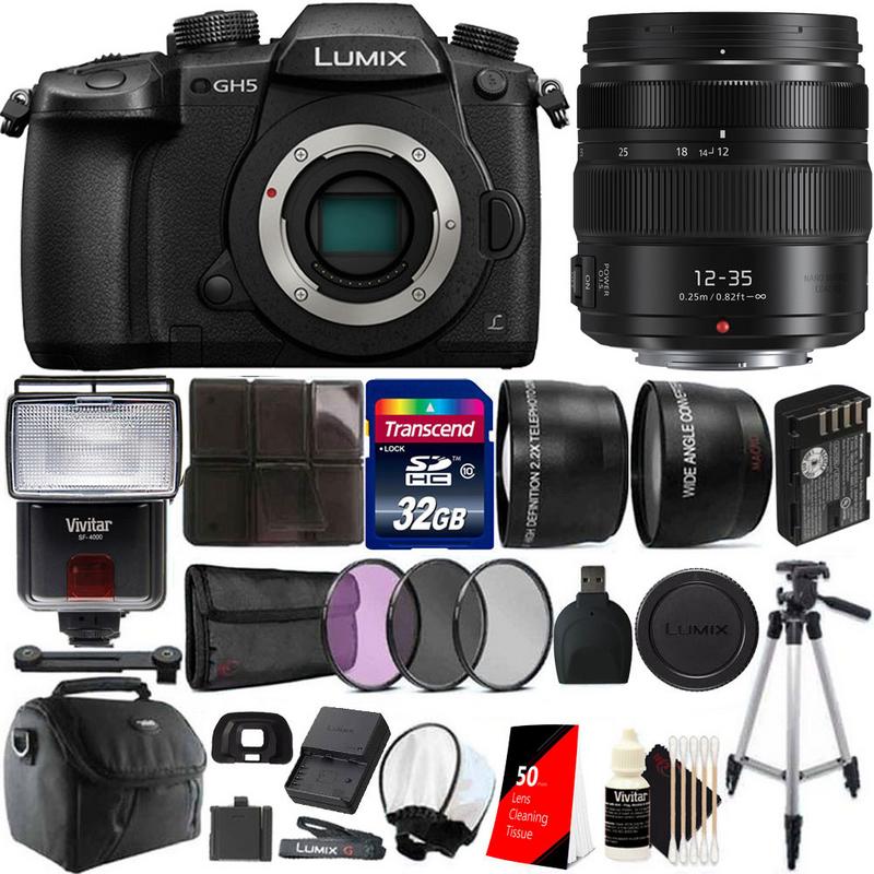 Cleaning Kit CASE Panasonic Lumix DC-GH5S Mirrorless Camera Lumix G X Vario 12-35mm f//2.8 II Lens /& More 64GB