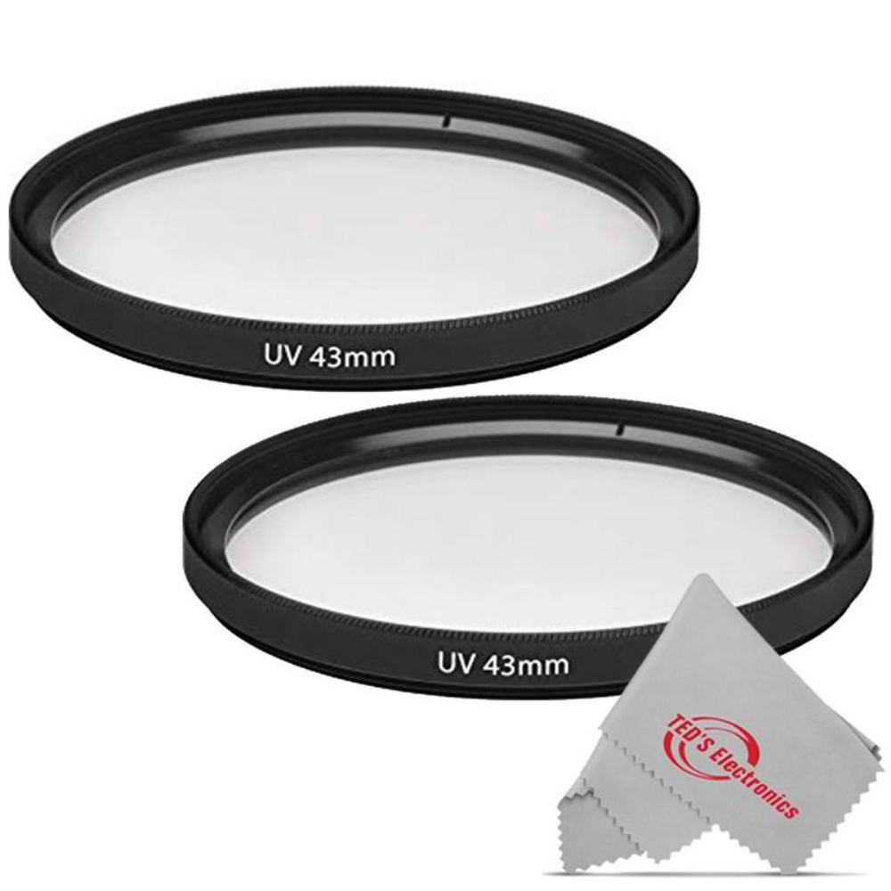 2 Pcs 43mm UV Ultraviolet Haze Glass Filter for Canon EFM