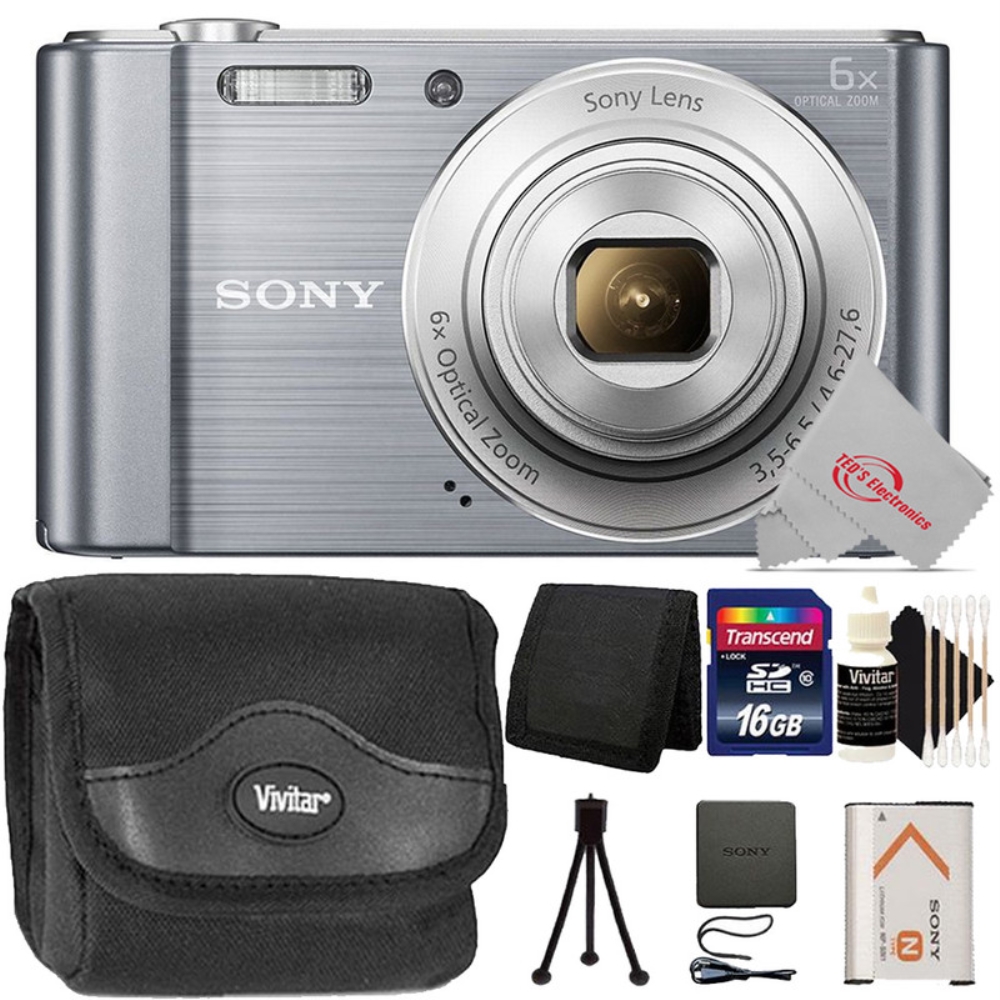 Sony Cyber Shot Dsc W810 1mp Digital Camera Silver Top Accessory Kit Ebay