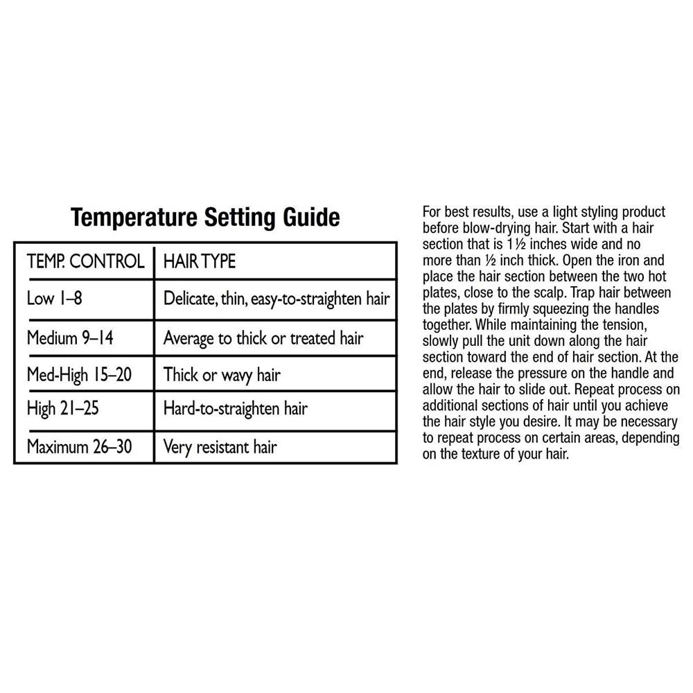 babyliss pro temperature guide