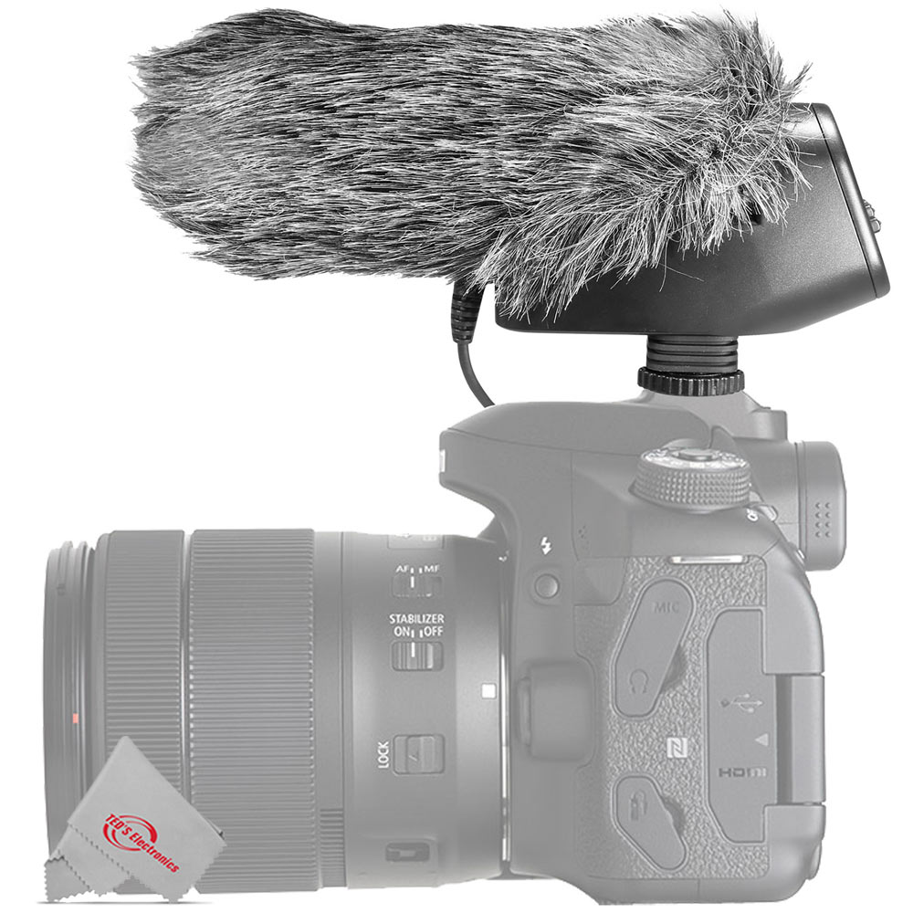Vhbw Microphone Stéréo Externe Pour Panasonic Lumix DMC-LX5 – Qualité Son Améliorée – Hypercardioïde