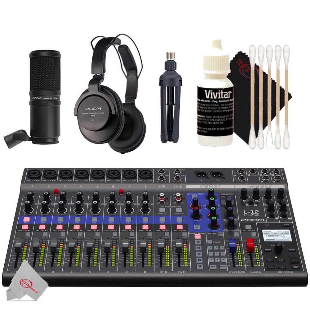 Zoom LiveTrak L-12 12-Channel Digital Mixer Multitrack Recorder +